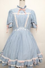 Hoshibako Works / ベルスーズリボン刺繍ワンピース  サックス S-26-03-23-031-LO-OP-AS-ZS