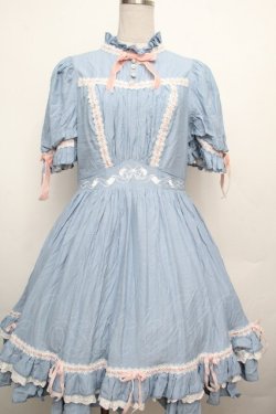 画像1: Hoshibako Works / ベルスーズリボン刺繍ワンピース  サックス S-26-03-23-031-LO-OP-AS-ZS