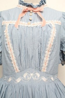 画像4: Hoshibako Works / ベルスーズリボン刺繍ワンピース  サックス S-26-03-23-031-LO-OP-AS-ZS