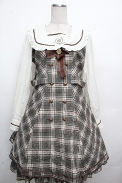 画像1: Amavel / Histoire Emblemフリルセーラーワンピース  オフｘカーキ S-26-03-23-034-CA-OP-HR-ZS