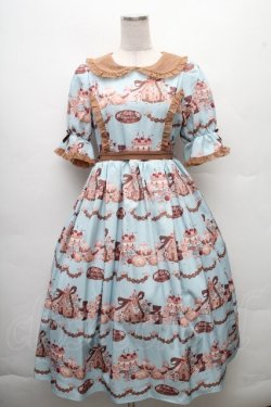 画像1: axes femme kawaii / お菓子の家柄ワンピース  ミント S-26-03-24-001-AX-BL-HR-ZS