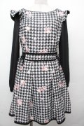 LIZ LISA / 千鳥花柄ワンピース 0 黒 S-26-03-24-031-LO-OP-SZ-ZS