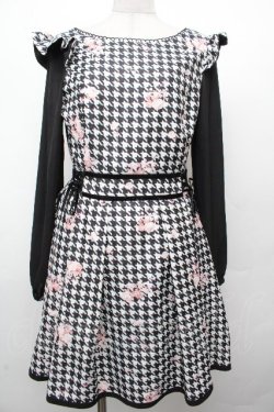 画像1: LIZ LISA / 千鳥花柄ワンピース 0 黒 S-26-03-24-031-LO-OP-SZ-ZS