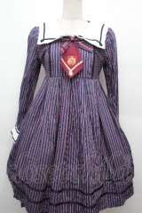 Angelic Pretty / Universityワンピース  紺ｘ赤 S-26-03-24-041-AP-OP-AS-ZS
