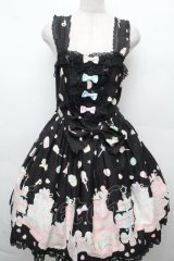 Angelic Pretty / Decoration Dream後ろフリルジャンパースカート  黒 S-26-03-24-043-AP-OP-SZ-ZS