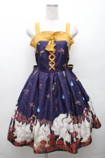 画像1: axes femme kawaii / 彼岸の白狐会柄ジャンスカ  紫 S-26-03-24-006-AX-OP-AS-ZS (1)