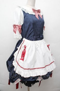 画像3: BABY,THE STARS SHINE BRIGHT / りんちゃんのグレーテルワンピースセット  白Ｘ紺Ｘ赤 S-26-03-24-046-BA-OP-SA-ZS