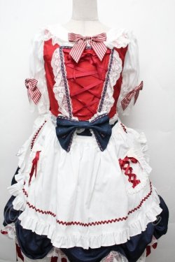 画像7: BABY,THE STARS SHINE BRIGHT / りんちゃんのグレーテルワンピースセット  白Ｘ紺Ｘ赤 S-26-03-24-046-BA-OP-SA-ZS