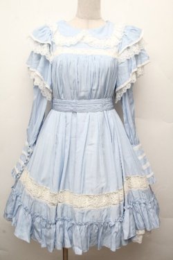 画像1: Hoshibako Works / リリアンヌ姉妹 ワンピース(ショート丈)  サックス S-26-03-24-048-LO-OP-HR-ZS