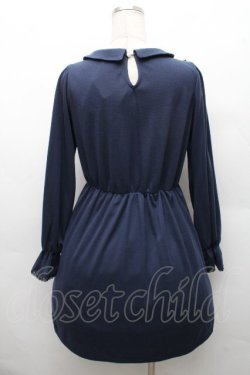 画像2: axes femme / /デコルテレース切替ワンピース  紺 S-26-03-24-007-AX-TO-HR-ZS