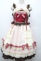 BABY,THE STARS SHINE BRIGHT / Etoile Filante  お星さまに願いを ジャンパースカート  ピンクＸボルドー S-26-03-24-053-BA-OP-SA-ZS