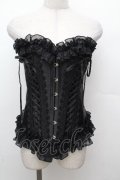 MR corset / サイド編み上げコルセット  黒 S-26-03-24-054-PU-ZA-HR-ZS