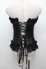 画像2: MR corset / サイド編み上げコルセット  黒 S-26-03-24-054-PU-ZA-HR-ZS (2)