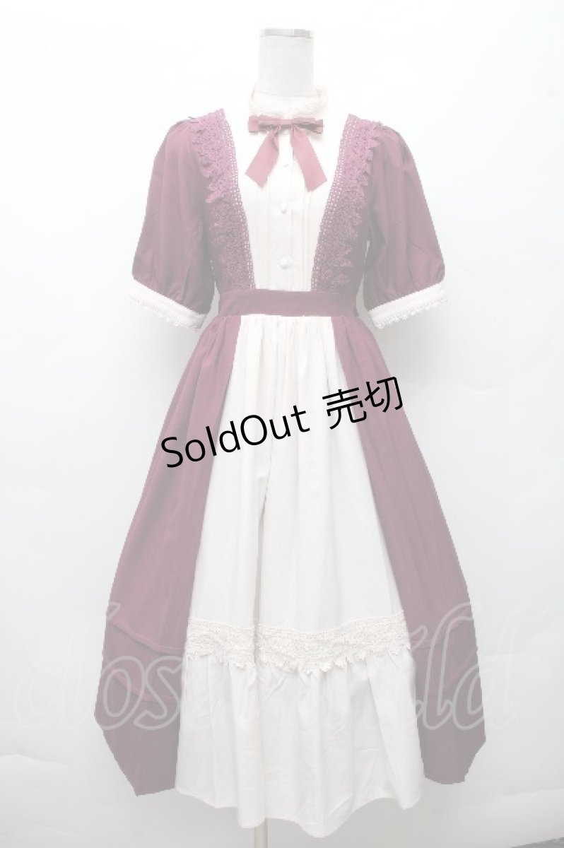 画像1: axes femme kawaii / エレガントドールワンピース M ワイン S-26-03-24-010-AX-OP-AS-ZS (1)