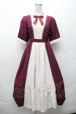 画像1: axes femme kawaii / エレガントドールワンピース M ワイン S-26-03-24-010-AX-OP-AS-ZS