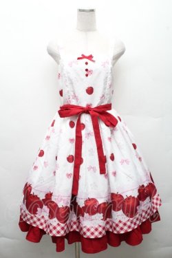 画像1: Chalmiere / スウィーティアップルジャンパースカート  白 S-26-03-24-017-0-OP-HR-ZS