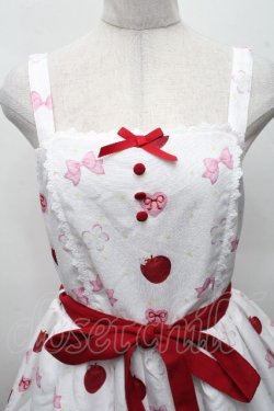 画像3: Chalmiere / スウィーティアップルジャンパースカート  白 S-26-03-24-017-0-OP-HR-ZS