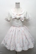 LIZ LISA / ローズプリントセーラーワンピース  白ｘピンク S-26-03-24-020-LO-OP-AS-ZS