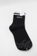 MILK / ロゴソックス  黒 S-26-03-28-004-ML-ZA-AS-ZS