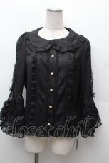 画像1: axes femme kawaii / レーシー姫袖ブラウス M 黒 S-26-03-28-033-AX-BL-TE-ZS (1)