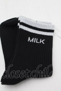 画像2: MILK / ロゴソックス  黒 S-26-03-28-004-ML-ZA-AS-ZS