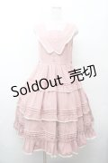 LOLITA / 襟付きティアードジャンパースカート S ピンク S-26-03-28-038-LO-OP-TE-ZS