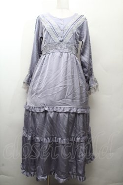 画像1: axes femme / ラインレース使ティアードワンピース  ラベンダー S-26-03-28-042-AX-OP-AS-ZS
