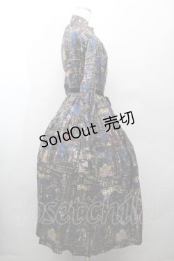 画像5: Jane Marple / Grimm stained glassギャザードレス  紺 S-26-03-28-044-JM-OP-AS-ZS