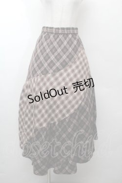 画像1: axes femme / チェック切替ロングスカート  ブラウス S-26-03-28-052-AX-SK-AS-ZS