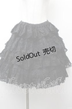 画像1: FRILL / 総レースティアードスカート  黒 S-26-03-28-054-HN-SK-HR-ZS