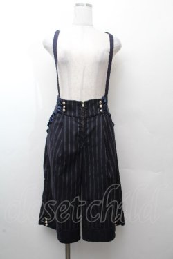 画像1: axes femme POETIQUE / サス付きハーフワイドパンツ  紺 S-26-03-28-058-AX-PA-HR-ZS