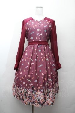 画像1: axes femme POETIQUE / スウィートキャンディワンピース  ワイン S-26-03-28-060-AX-OP-AS-ZS