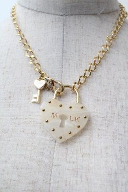 画像2: MILK / パドロックネックレス  ゴールドｘオフ S-26-03-28-008-ML-AC-AS-ZS