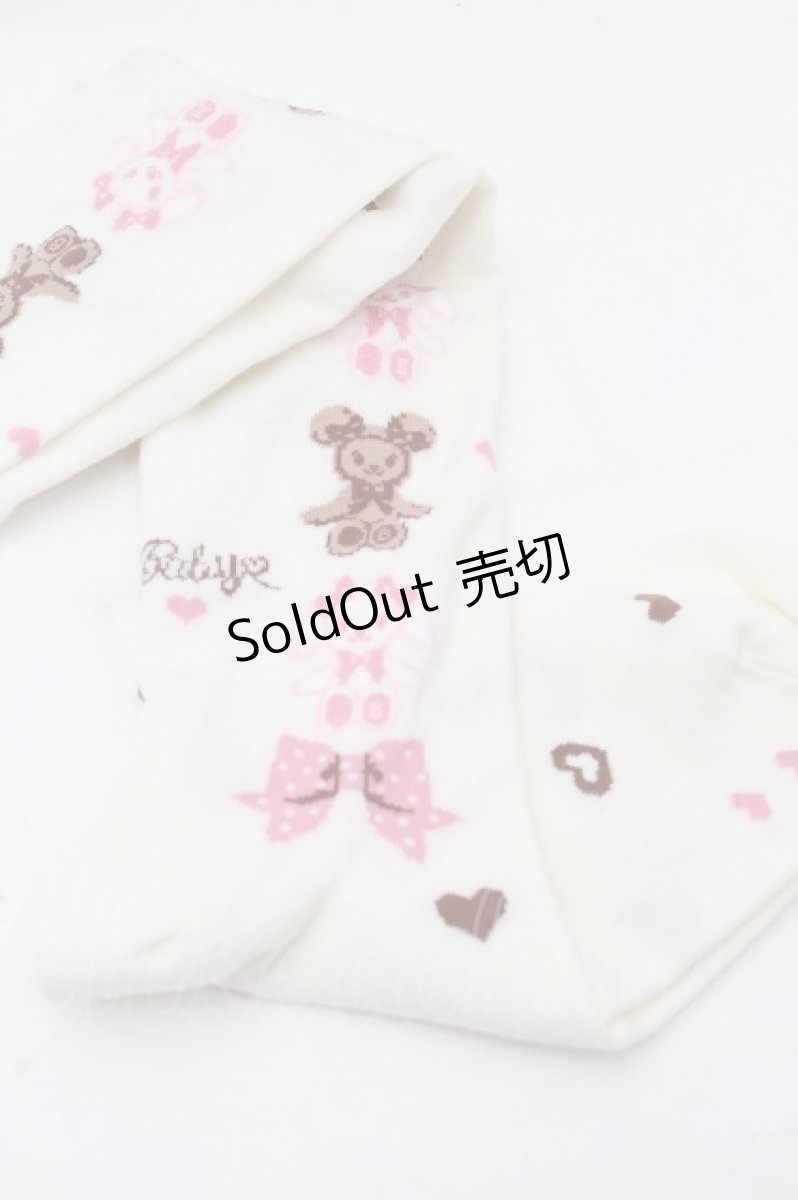 画像2: BABY,THE STARS SHINE BRIGHT / くみゃちゃんのSweet Heart Check柄オーバーニーソックス  アイボリー S-26-03-28-002-BA-ZA-HR-ZS (2)