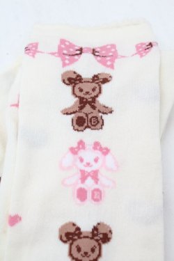 画像3: BABY,THE STARS SHINE BRIGHT / くみゃちゃんのSweet Heart Check柄オーバーニーソックス  アイボリー S-26-03-28-002-BA-ZA-HR-ZS