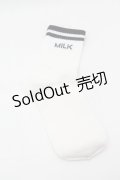 MILK / ロゴソックス  白 S-26-03-28-003-ML-ZA-AS-ZS