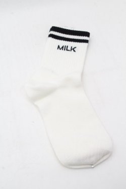 画像1: MILK / ロゴソックス  白 S-26-03-28-003-ML-ZA-AS-ZS