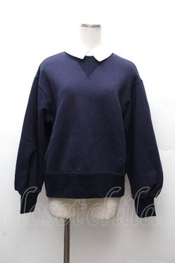 画像1: Jane Marple Dans Le Salon / 襟付スウェット  紺 S-26-03-28-026-JM-TO-AS-ZS