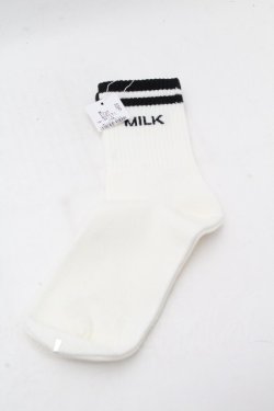 画像2: MILK / ロゴソックス  白 S-26-03-28-003-ML-ZA-AS-ZS