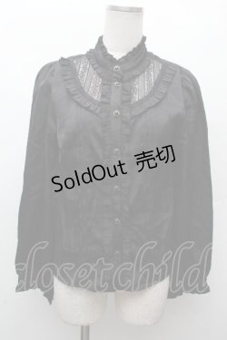 画像1: Amavel / ヨークレース切替ブラウス  黒 S-26-03-28-028-CA-BL-AS-ZS