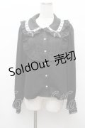 axes femme kawaii / 梯子レース丸襟ブラウス M 黒 S-26-03-28-029-AX-BL-TE-ZS