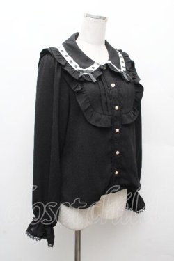 画像3: axes femme kawaii / 梯子レース丸襟ブラウス M 黒 S-26-03-28-029-AX-BL-TE-ZS