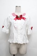 BABY,THE STARS SHINE BRIGHT / ゆらゆらいちごのHappy Berry Presentギンガムブラウス  赤ｘ白 S-26-03-29-1004-BA-BL-HR-ZS