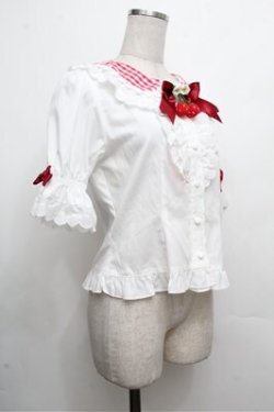 画像3: BABY,THE STARS SHINE BRIGHT / ゆらゆらいちごのHappy Berry Presentギンガムブラウス  赤ｘ白 S-26-03-29-1004-BA-BL-HR-ZS