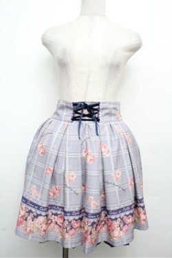 画像1: LIZ LISA / グレンチェックローズスカート  パープル S-26-03-29-1033-LO-SK-SZ-ZS