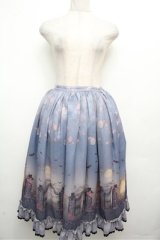 ALICE and the PIRATES / Vampire Lament柄スカート  ブルー S-26-03-29-1034-PA-SK-AS-ZS