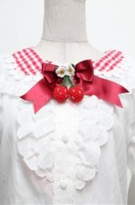 画像4: BABY,THE STARS SHINE BRIGHT / ゆらゆらいちごのHappy Berry Presentギンガムブラウス  赤ｘ白 S-26-03-29-1004-BA-BL-HR-ZS (4)