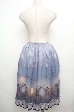 画像2: ALICE and the PIRATES / Vampire Lament柄スカート  ブルー S-26-03-29-1034-PA-SK-AS-ZS