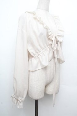 画像3: EATME / リボンフリルペプラムTOP  ベージュ S-26-03-29-1009-LO-TO-HR-ZS