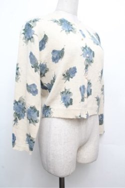 画像3: an another angelus / ローズ柄ニットカーディガン  オフｘ青 S-26-03-29-1010-CA-TO-AS-ZS